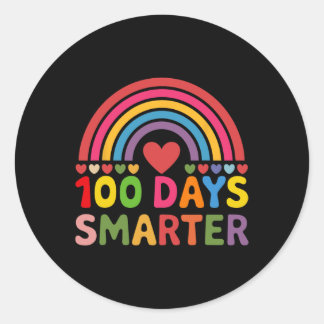 Pegatina Redonda 100 días de clases 100 días de lluvia más intelige
