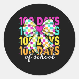 Pegatina Redonda 100 días de clases de profesor universitario con 1