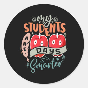 Pegatina Redonda 100 días de clases Mis estudiantes son 100 días in
