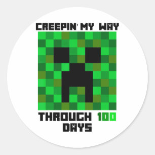 Pegatina Redonda 100 Días De Colegio Creepin My Way Ghoul Teacher S