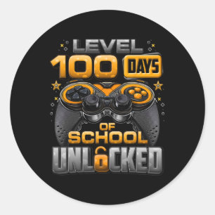 Pegatina Redonda 100 Días De Colegio Niños Desbloqueados 100 Días D