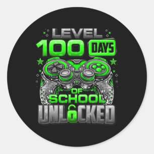 Pegatina Redonda 100 Días De Colegio Niños Desbloqueados 100 Días D