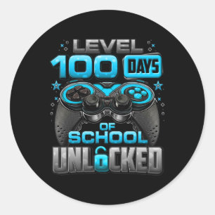 Pegatina Redonda 100 Días De Colegio Niños Desbloqueados 100 Días D