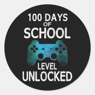 Pegatina Redonda 100 Días De Desbloqueo Del Nivel De Videojuegos De