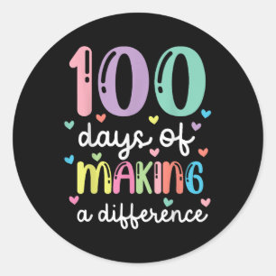 Pegatina Redonda 100 días de diferencia 100 días de colegio