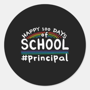 Pegatina Redonda 100 Días De Director Escolar