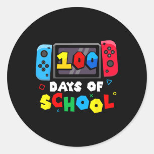 Pegatina Redonda 100 Días De Enseñanza Escolar Niños Niños Chicas 1