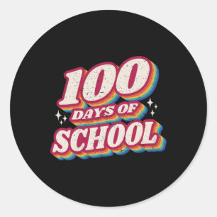 Pegatina Redonda 100 Días De Enseñanza O Estudiante 100 Días De Tal