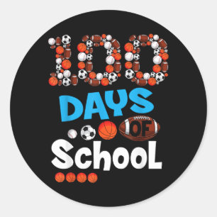 Pegatina Redonda 100 días de escuela
