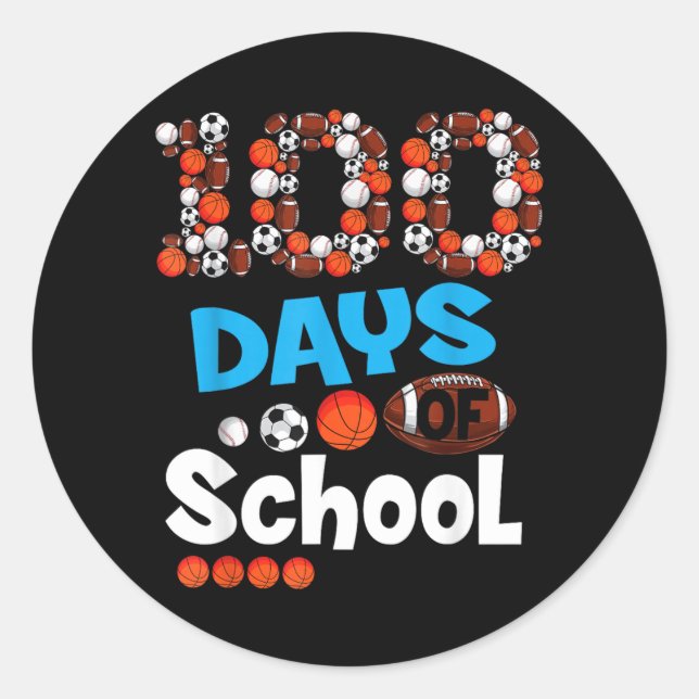 Pegatina Redonda 100 días de escuela (Anverso)