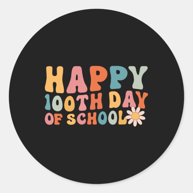 Pegatina Redonda 100 días de escuela 100 días de clases de Chicas m (Anverso)