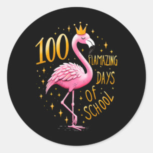 Pegatina Redonda 100 días de escuela 100 días de flaqueamiento esco