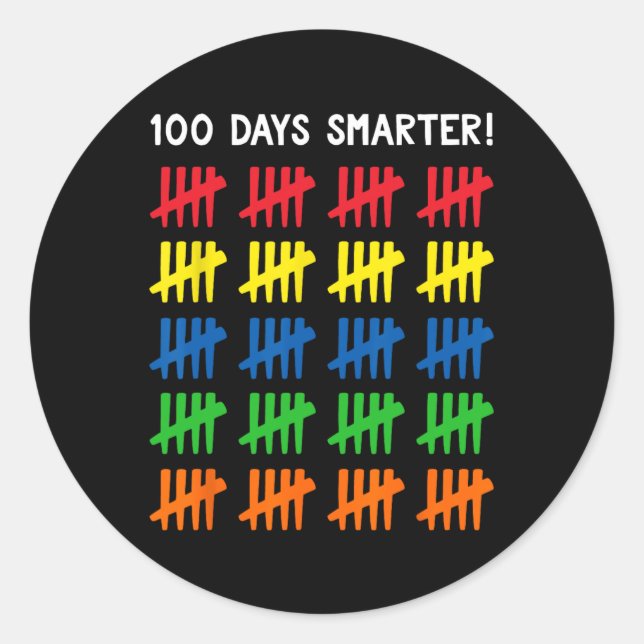 Pegatina Redonda 100 días de escuela 100 marchas (Anverso)