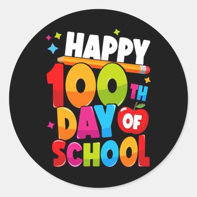 Pegatina Redonda 100 días de escuela 44 (Anverso)