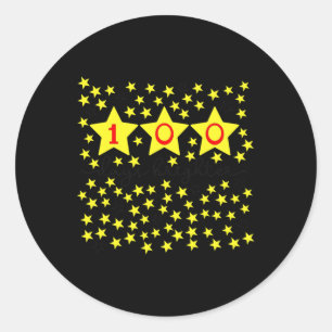 Pegatina Redonda 100 días de escuela brillantes