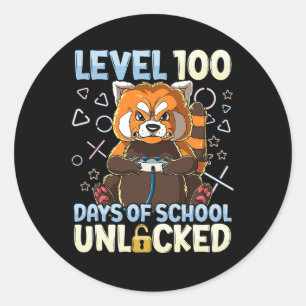 Pegatina Redonda 100 Días De Escuela Desbloqueados 1