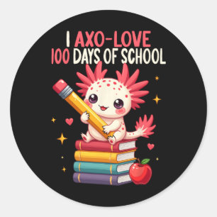 Pegatina Redonda 100 Días De Escuela Para Chicas 100º Día De La Esc