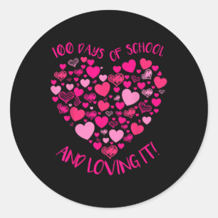 Pegatina Redonda 100 Días De Escuela Y Todavía Me Encanta