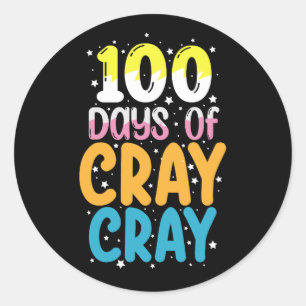Pegatina Redonda 100 días de frío en la escuela