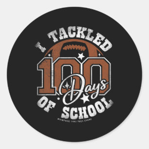 Pegatina Redonda 100 días de fútbol escolar 100 días