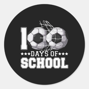 Pegatina Redonda 100 Días De Fútbol Escolar Por Cien Días Más Intel