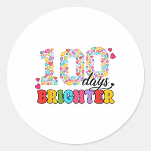 Pegatina Redonda 100 días de joyas más brillantes 100 días