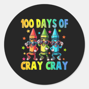 Pegatina Redonda 100 Días De Lápiz De Baile De Grito