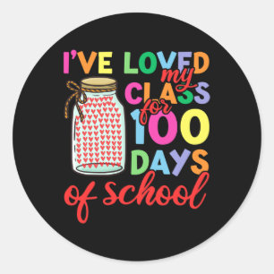 Pegatina Redonda 100 Días De Maestría Escolar1