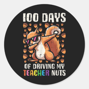 Pegatina Redonda 100 días de maestría nuta 100 días de escuela
