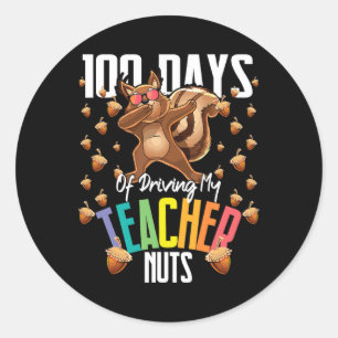 Pegatina Redonda 100 Días De Manejar A Mi Maestra Pañuelo De Nueces