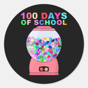 Pegatina Redonda 100 Días De Máquina Gumball Escolar Para Niños Ens