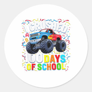 Pegatina Redonda 100 Días De Monstruo Escolar