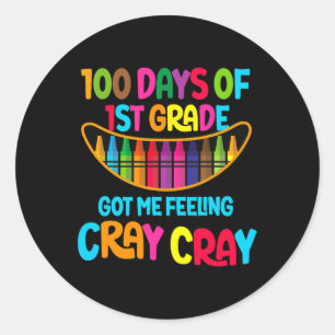 Pegatina Redonda 100 Días De Primer Grado Me Hicieron Sentir Té De 