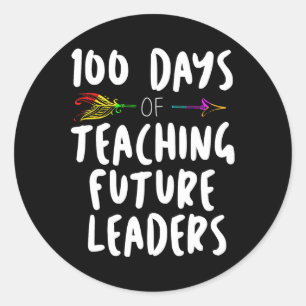 Pegatina Redonda 100 días de regalo de diseño escolar para profesor