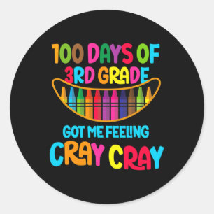 Pegatina Redonda 100 Días De Tercer Grado Me Hicieron Sensarme De G