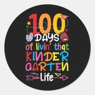 Pegatina Redonda 100 Días De Vida De Ese Chica De La Vida De Los Ni