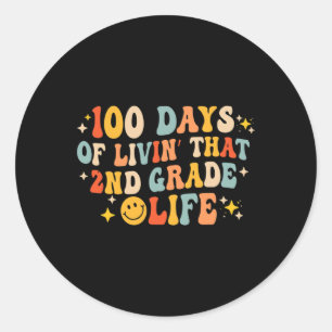 Pegatina Redonda 100 días de vida en ese segundo grado 100 día