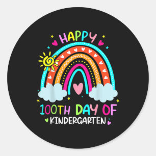 Pegatina Redonda 100 días del arcoiris de la escuela infantil