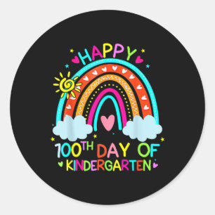 Pegatina Redonda 100 días del arcoiris de la escuela infantil