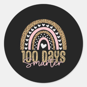 Pegatina Redonda 100 días del día del profesor escolar 100 días Leo