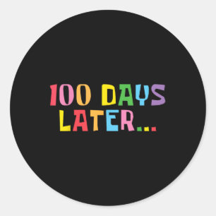 Pegatina Redonda 100 días después, 100° día de los niños maestros d
