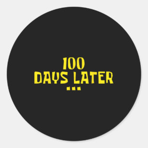 Pegatina Redonda 100 días después, 100° día de los niños maestros d