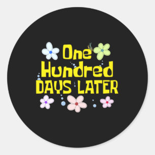 Pegatina Redonda 100 días después, el 100° día del maestro de escue