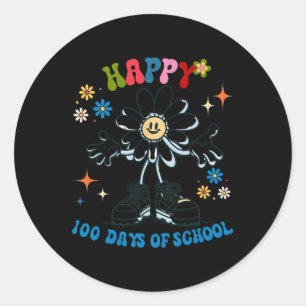 Pegatina Redonda 100 días, el profesor celebra a los niños en el 10