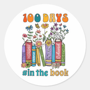 Pegatina Redonda 100 Días En Los Libros Regalos De La Escuela De La