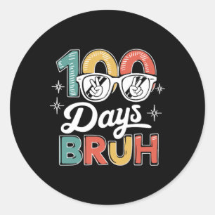 Pegatina Redonda 100 Días Escolares 100º Día De La Escolaridad