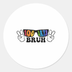 Pegatina Redonda 100 Días Escolares 100º Día De La Escolaridad