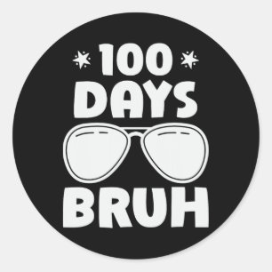 Pegatina Redonda 100 Días Escolares 100º Día De La Escolaridad