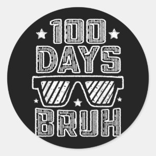 Pegatina Redonda 100 Días Escolares 100º Día De La Escolaridad
