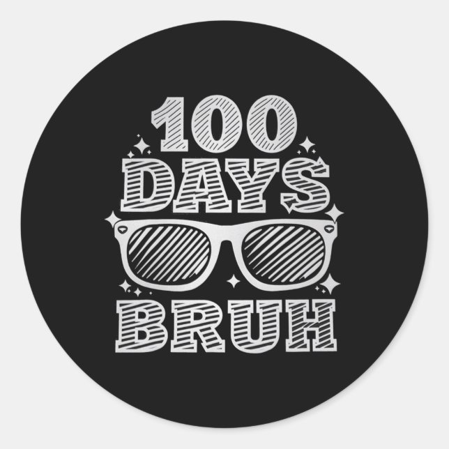 Pegatina Redonda 100 Días Escolares 100º Día De La Escolaridad (Anverso)